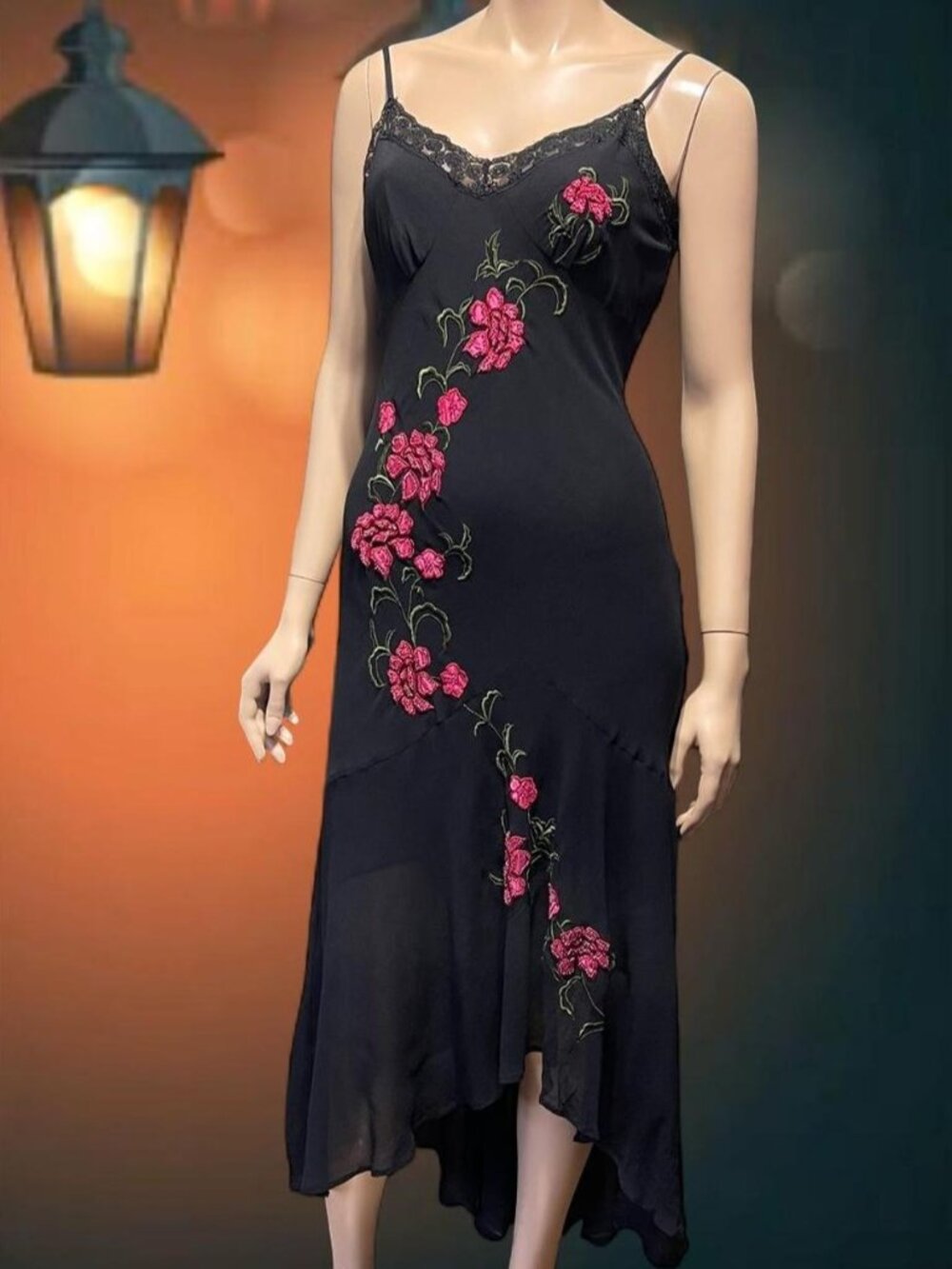Vintage Sue Wong embroidered beaded silk dress size 10 - Picture 3 of 8